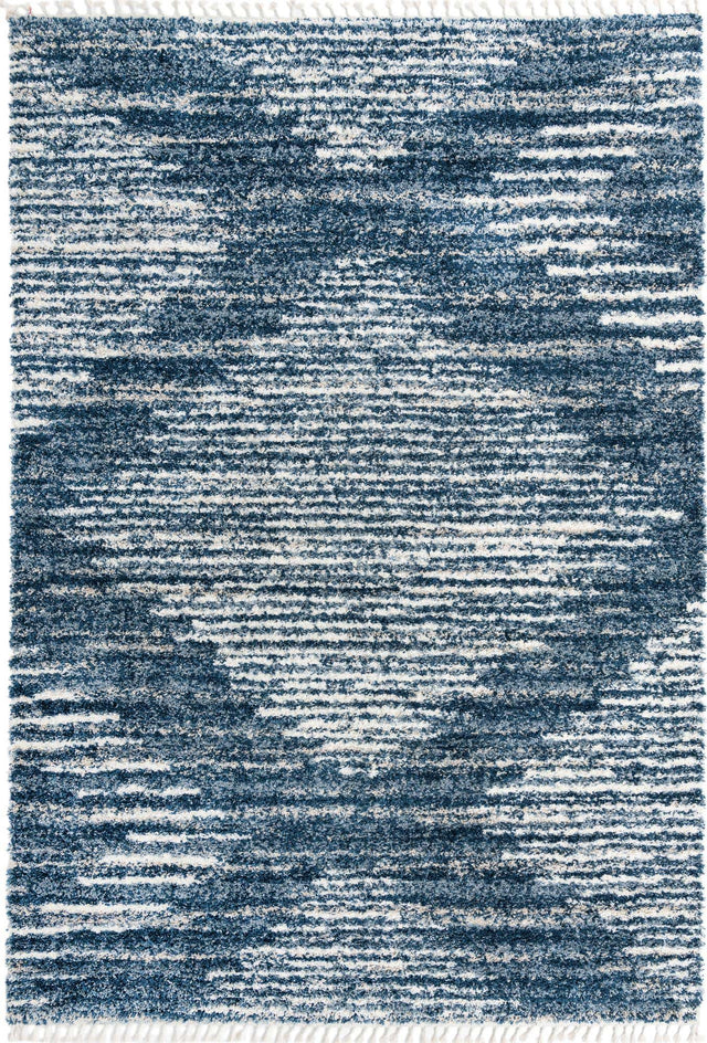 Blue 10' x 14' Serenity Shag Rectangle Area Rug Thick Soft Touch Fluffy & Plush Shaggy Pile