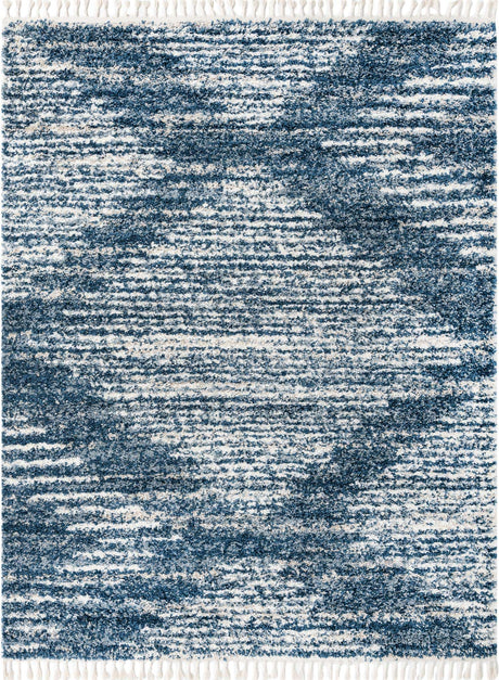 Blue 7' 10 x 10' Serenity Shag Rectangle Area Rug Thick Soft Touch Fluffy & Plush Shaggy Pile