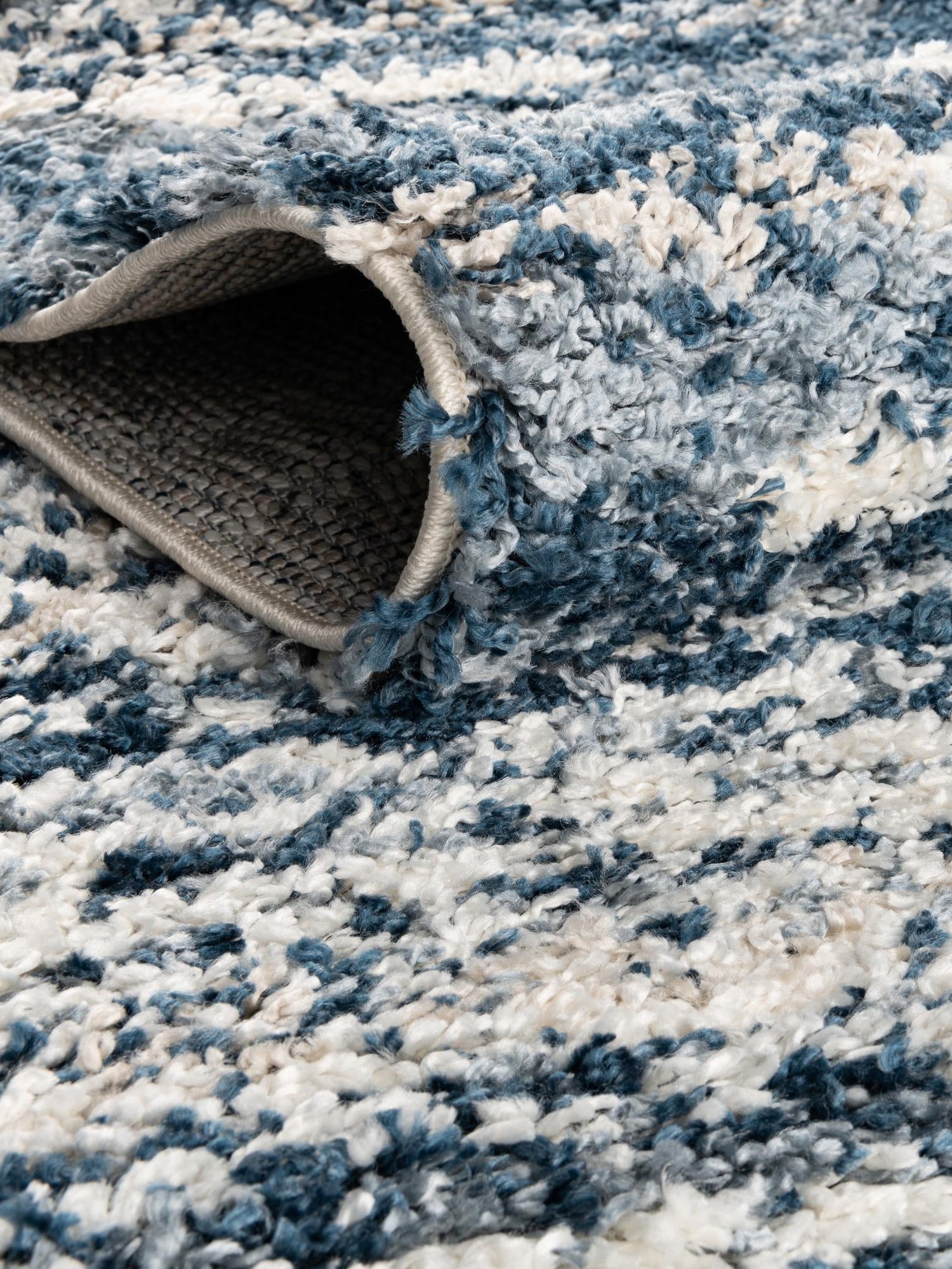 Blue 5' 3 x 8' Serenity Shag Rectangle Area Rug Thick Soft Touch Fluffy & Plush Shaggy Pile Carpet for Living Rooms, Kitchen, Bedrooms, Office, Dorms for Sale at Rug Engine
