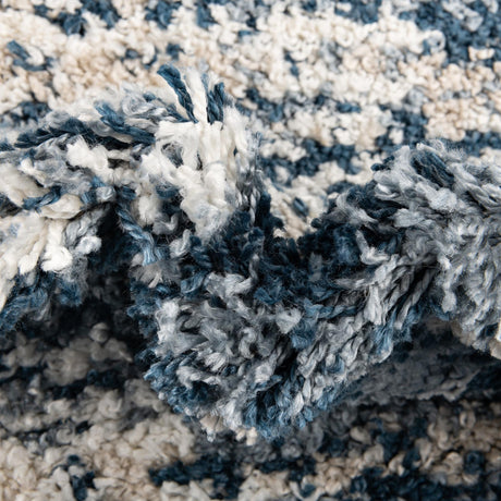 Blue 9' x 12' Serenity Shag Rectangle Area Rug Thick Soft Touch Fluffy & Plush Shaggy Pile Carpet for Living Rooms, Kitchen, Bedrooms, Office, Dorms for Sale at Rug Engine