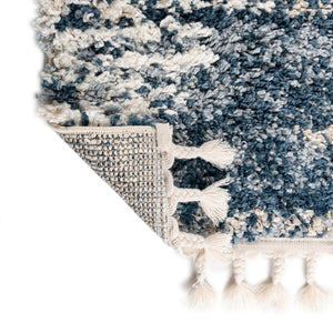 Blue 9' x 12' Serenity Shag Rectangle Area Rug Thick Soft Touch Fluffy & Plush Shaggy Pile