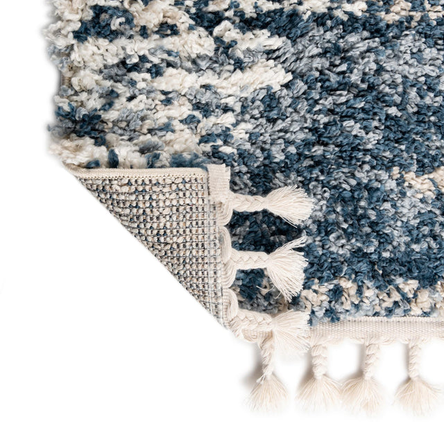 Blue 9' x 12' Serenity Shag Rectangle Area Rug Thick Soft Touch Fluffy & Plush Shaggy Pile