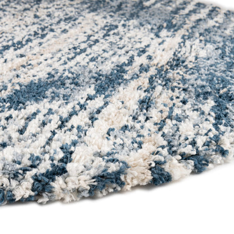 Blue 3' 3 x 3' 3 Serenity Shag Round Area Rug Thick Soft Touch Fluffy & Plush Shaggy Pile Carpet for Living Rooms, Kitchen, Bedrooms, Office, Dorms for Sale at Rug Engine