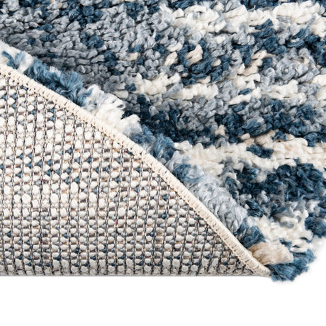 Blue 3' 3 x 3' 3 Serenity Shag Round Area Rug Thick Soft Touch Fluffy & Plush Shaggy Pile Carpet for Living Rooms, Kitchen, Bedrooms, Office, Dorms for Sale at Rug Engine
