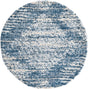 Blue 5' 3 x 5' 3 Serenity Shag Round Area Rug Thick Soft Touch Fluffy & Plush Shaggy Pile