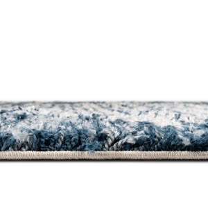 Blue 7' 10 x 7' 10 Serenity Shag Square Area Rug Thick Soft Touch Fluffy & Plush Shaggy Pile