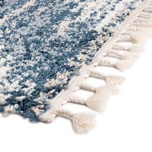 Blue 7' 10 x 7' 10 Serenity Shag Square Area Rug Thick Soft Touch Fluffy & Plush Shaggy Pile