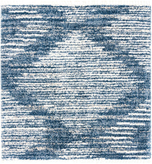Blue 10' x 10' Serenity Shag Square Area Rug Thick Soft Touch Fluffy & Plush Shaggy Pile