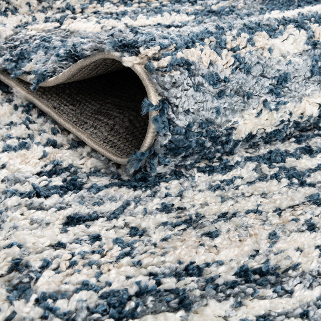 Blue 7' 10 x 10' Serenity Shag Oval Area Rug Thick Soft Touch Fluffy & Plush Shaggy Pile