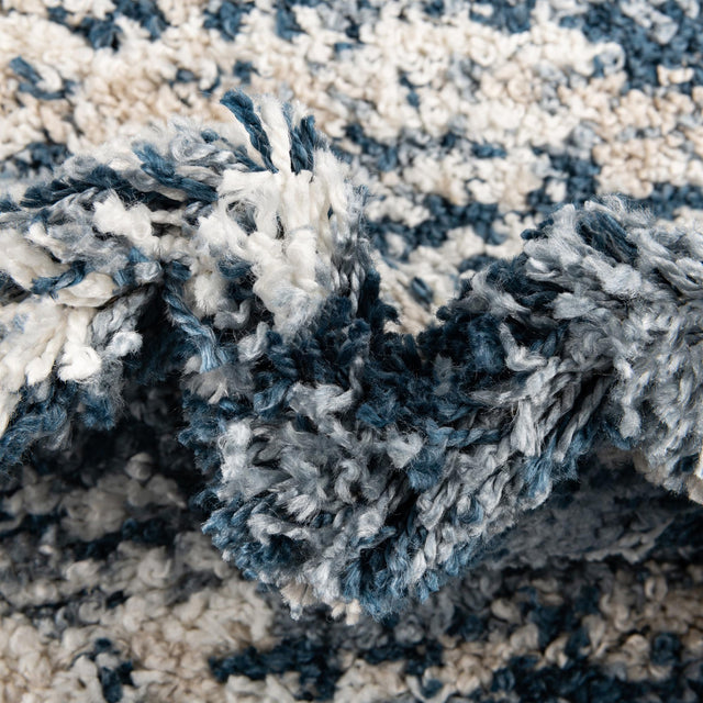 Blue 7' 10 x 10' Serenity Shag Oval Area Rug Thick Soft Touch Fluffy & Plush Shaggy Pile