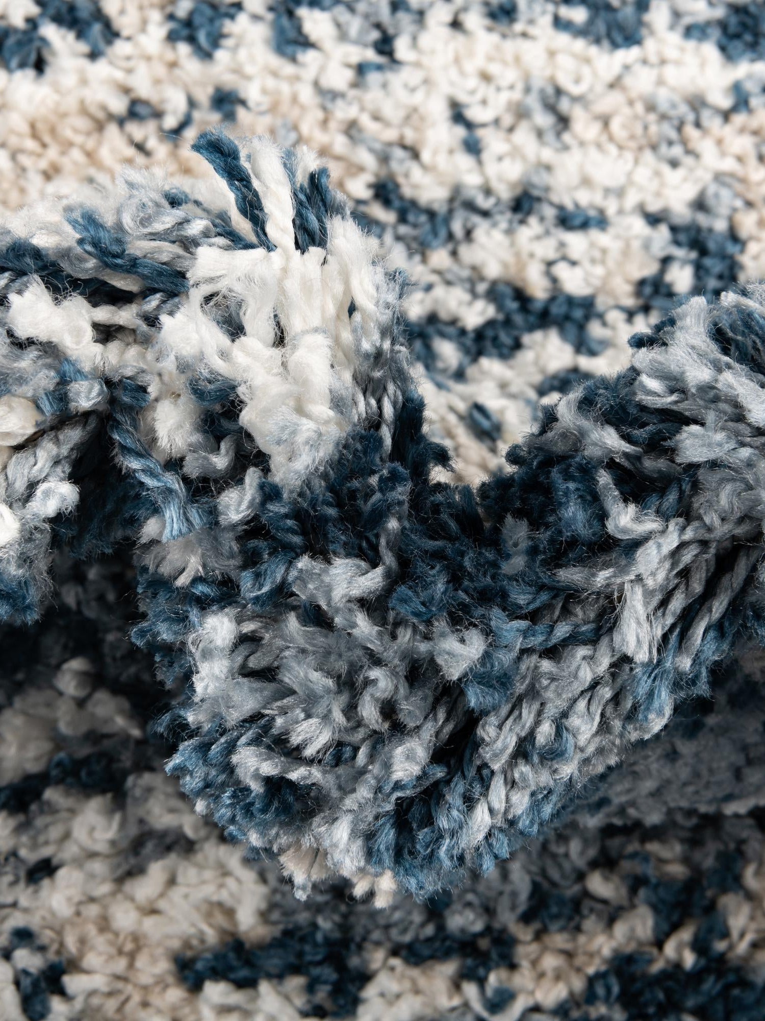 Blue 5' 3 x 8' Serenity Shag Oval Area Rug Thick Soft Touch Fluffy & Plush Shaggy Pile Carpet for Living Rooms, Kitchen, Bedrooms, Office, Dorms for Sale at Rug Engine