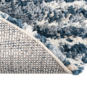 Blue 7' 10 x 10' Serenity Shag Oval Area Rug Thick Soft Touch Fluffy & Plush Shaggy Pile