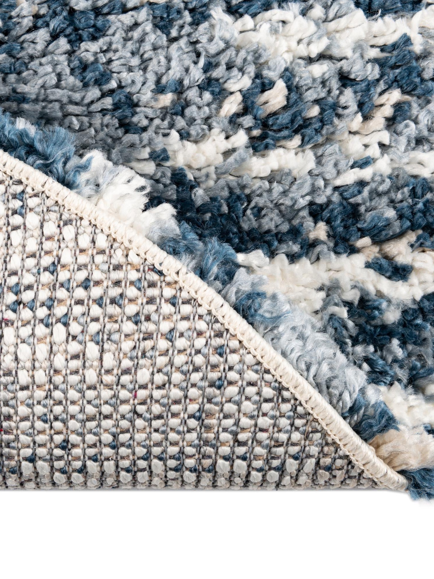 Blue 5' 3 x 8' Serenity Shag Oval Area Rug Thick Soft Touch Fluffy & Plush Shaggy Pile Carpet for Living Rooms, Kitchen, Bedrooms, Office, Dorms for Sale at Rug Engine