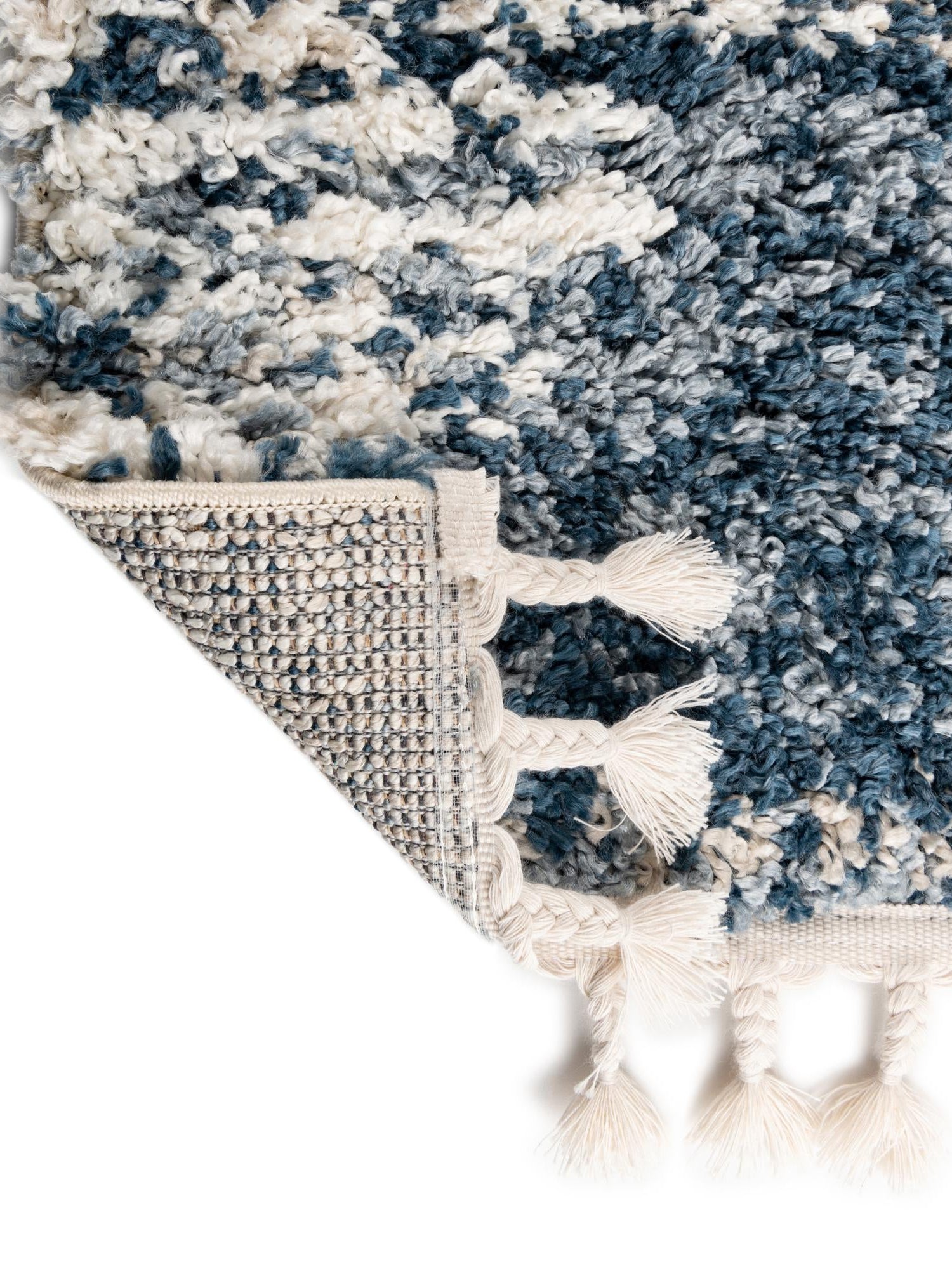 Blue 2' x 6' Serenity Shag Runner Area Rug Thick Soft Touch Fluffy & Plush Shaggy Pile Carpet for Living Rooms, Kitchen, Bedrooms, Office, Dorms for Sale at Rug Engine