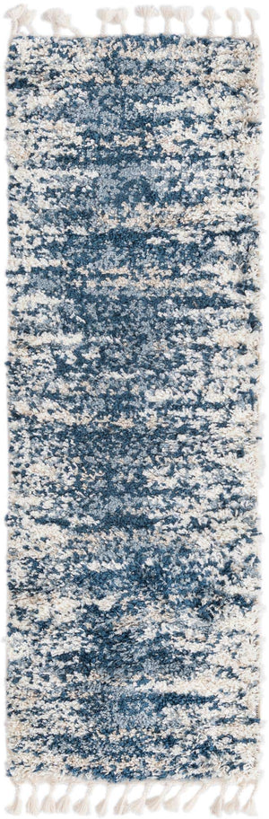 Blue 2' x 6' Serenity Shag Runner Area Rug Thick Soft Touch Fluffy & Plush Shaggy Pile