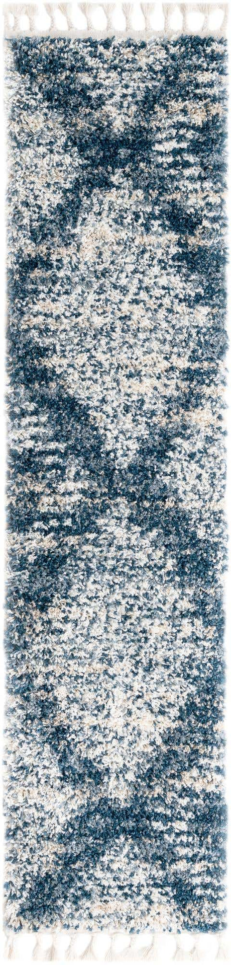 Blue 2' x 8' Serenity Shag Runner Area Rug Thick Soft Touch Fluffy & Plush Shaggy Pile