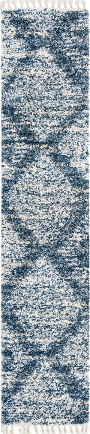 Blue 2' 7 x 12' Serenity Shag Runner Area Rug Thick Soft Touch Fluffy & Plush Shaggy Pile