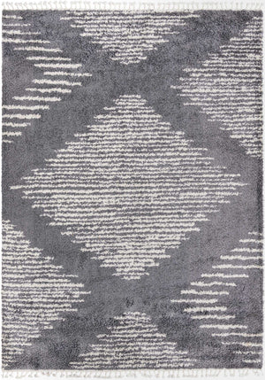 Gray 9' x 12' Serenity Shag Rectangle Area Rug Thick Soft Touch Fluffy & Plush Shaggy Pile