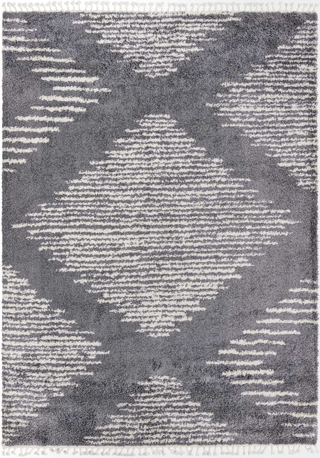 Gray 9' x 12' Serenity Shag Rectangle Area Rug Thick Soft Touch Fluffy & Plush Shaggy Pile