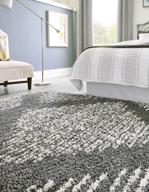Gray 7' 10 x 10' Serenity Shag Rectangle Area Rug Thick Soft Touch Fluffy & Plush Shaggy Pile