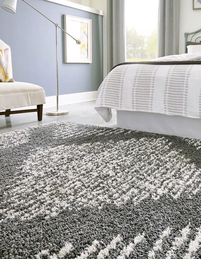 Gray 7' 10 x 10' Serenity Shag Rectangle Area Rug Thick Soft Touch Fluffy & Plush Shaggy Pile