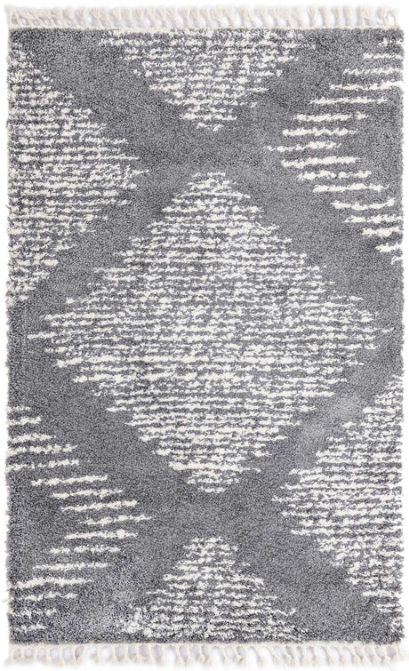 Gray 5' 3 x 8' Serenity Shag Rectangle Area Rug Thick Soft Touch Fluffy & Plush Shaggy Pile