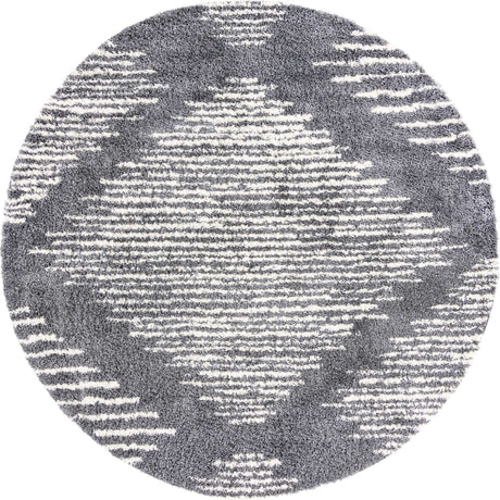 Gray 10' x 10' Serenity Shag Round Area Rug Thick Soft Touch Fluffy & Plush Shaggy Pile