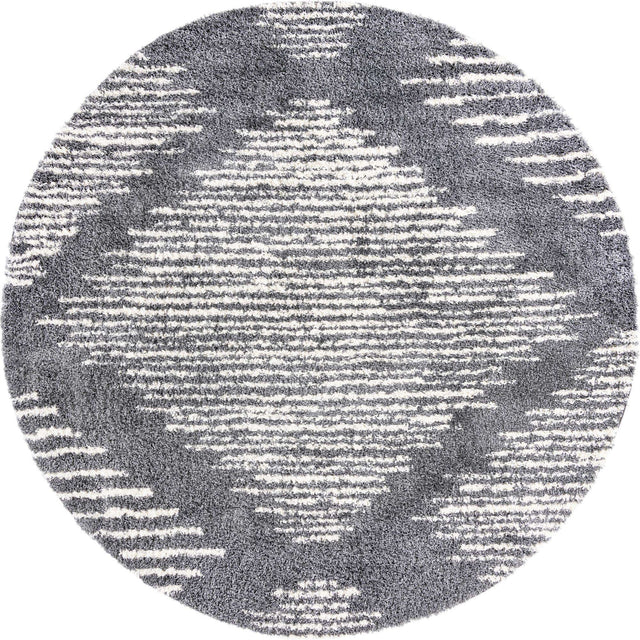 Gray 10' x 10' Serenity Shag Round Area Rug Thick Soft Touch Fluffy & Plush Shaggy Pile Carpet for Living Rooms, Kitchen, Bedrooms, Office, Dorms for Sale at Rug Engine