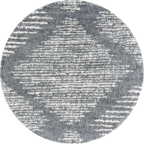 Gray 7' x 7' Serenity Shag Round Area Rug Thick Soft Touch Fluffy & Plush Shaggy Pile