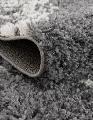 Gray 3' 3 x 3' 3 Serenity Shag Round Area Rug Thick Soft Touch Fluffy & Plush Shaggy Pile