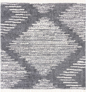 Gray 10' x 10' Serenity Shag Square Area Rug Thick Soft Touch Fluffy & Plush Shaggy Pile