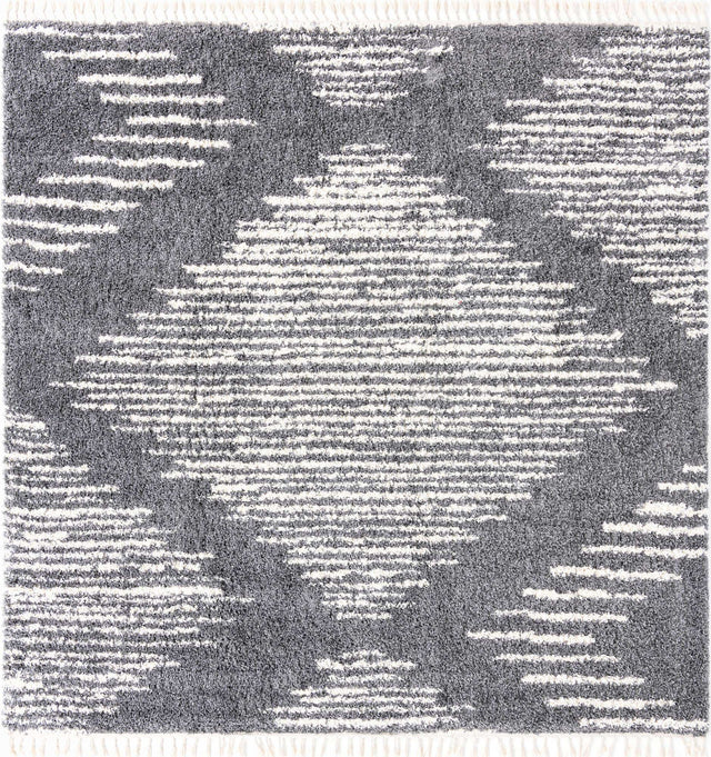 Gray 10' x 10' Serenity Shag Square Area Rug Thick Soft Touch Fluffy & Plush Shaggy Pile
