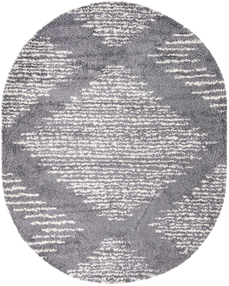 Gray 7' 10 x 10' Serenity Shag Oval Area Rug Thick Soft Touch Fluffy & Plush Shaggy Pile