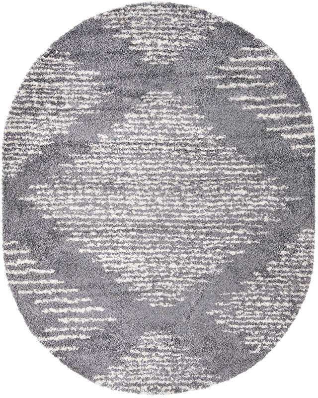 Gray 7' 10 x 10' Serenity Shag Oval Area Rug Thick Soft Touch Fluffy & Plush Shaggy Pile Carpet for Living Rooms, Kitchen, Bedrooms, Office, Dorms for Sale at Rug Engine