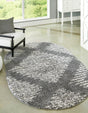 Gray 5' 3 x 8' Serenity Shag Oval Area Rug Thick Soft Touch Fluffy & Plush Shaggy Pile