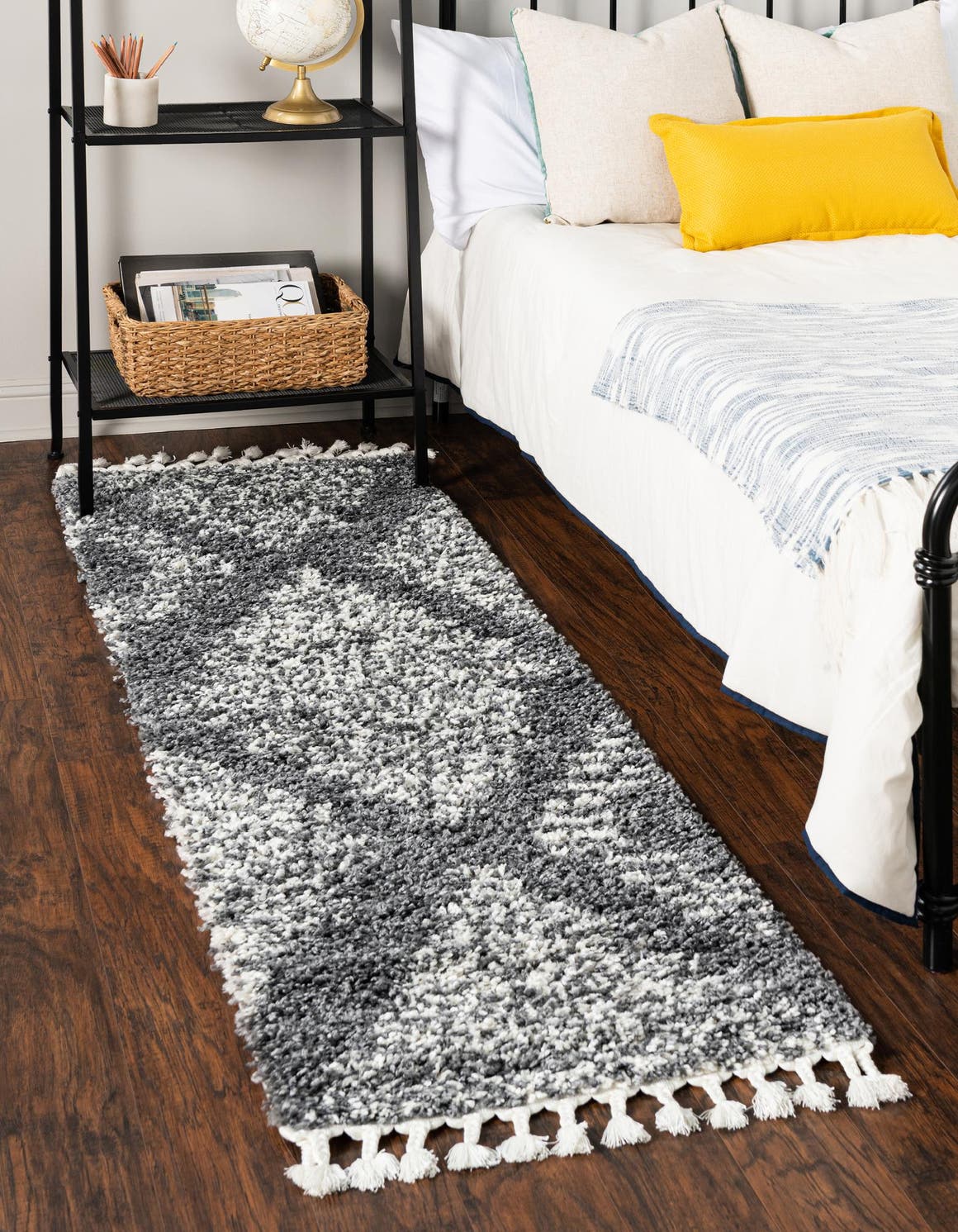 Gray 2' x 8' Serenity Shag Runner Area Rug Thick Soft Touch Fluffy & Plush Shaggy Pile Carpet for Living Rooms, Kitchen, Bedrooms, Office, Dorms for Sale at Rug Engine