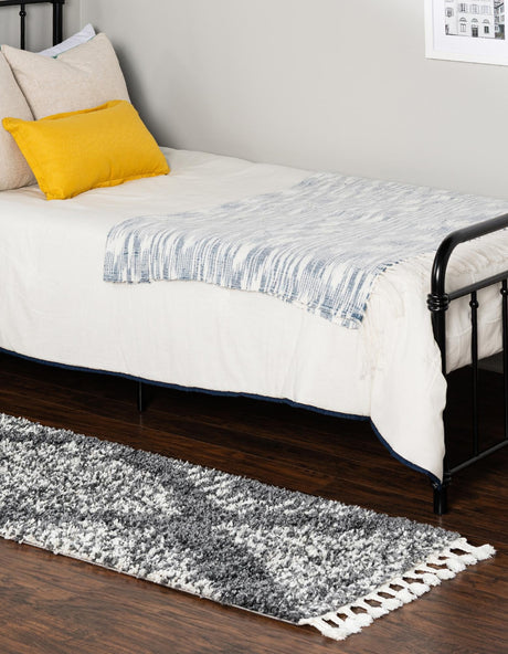 Gray 2' 7 x 12' Serenity Shag Runner Area Rug Thick Soft Touch Fluffy & Plush Shaggy Pile Carpet for Living Rooms, Kitchen, Bedrooms, Office, Dorms for Sale at Rug Engine