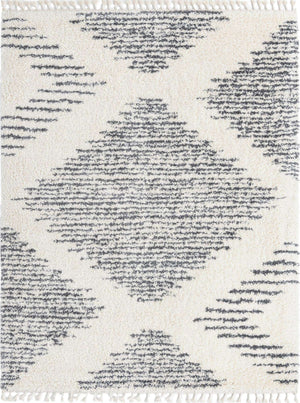 White 7' 10 x 10' Serenity Shag Rectangle Area Rug Thick Soft Touch Fluffy & Plush Shaggy Pile