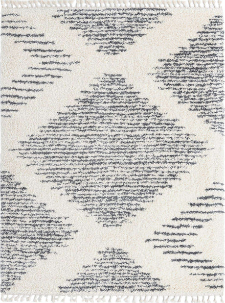 White 7' 10 x 10' Serenity Shag Rectangle Area Rug Thick Soft Touch Fluffy & Plush Shaggy Pile