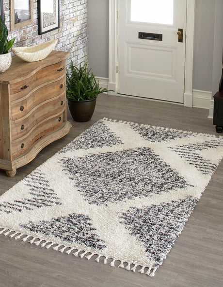 White 7' 10 x 10' Serenity Shag Rectangle Area Rug Thick Soft Touch Fluffy & Plush Shaggy Pile