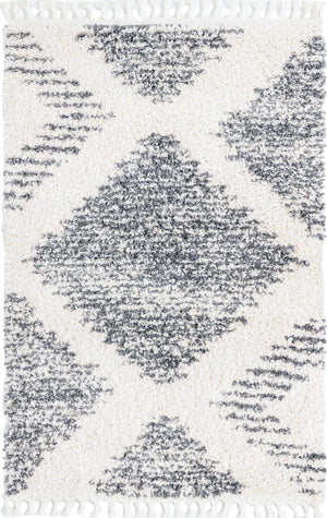 White 4' x 6' Serenity Shag Rectangle Area Rug Thick Soft Touch Fluffy & Plush Shaggy Pile