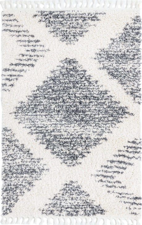 White 4' x 6' Serenity Shag Rectangle Area Rug Thick Soft Touch Fluffy & Plush Shaggy Pile