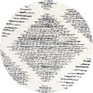 White 7' x 7' Serenity Shag Round Area Rug Thick Soft Touch Fluffy & Plush Shaggy Pile