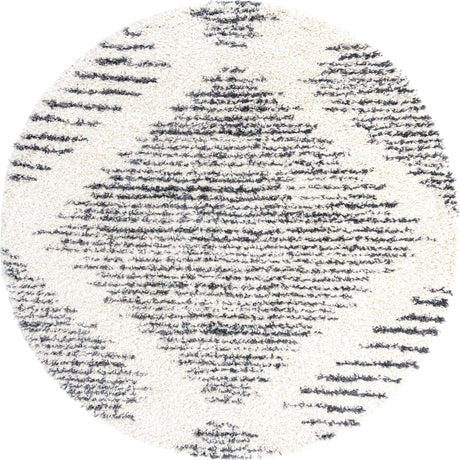 White 7' x 7' Serenity Shag Round Area Rug Thick Soft Touch Fluffy & Plush Shaggy Pile