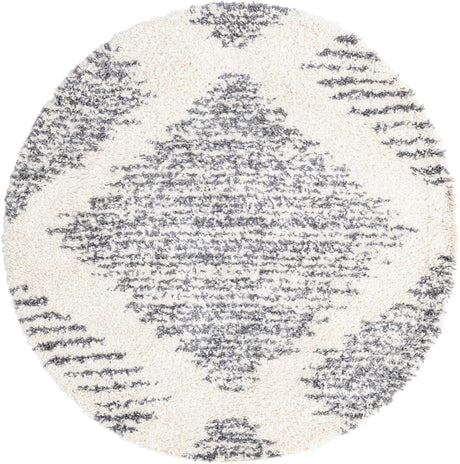 White 5' 3 x 5' 3 Serenity Shag Round Area Rug Thick Soft Touch Fluffy & Plush Shaggy Pile