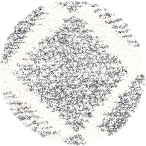White 3' 3 x 3' 3 Serenity Shag Round Area Rug Thick Soft Touch Fluffy & Plush Shaggy Pile