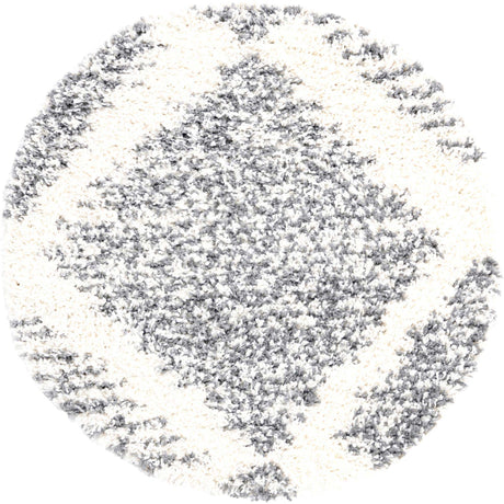 White 3' 3 x 3' 3 Serenity Shag Round Area Rug Thick Soft Touch Fluffy & Plush Shaggy Pile