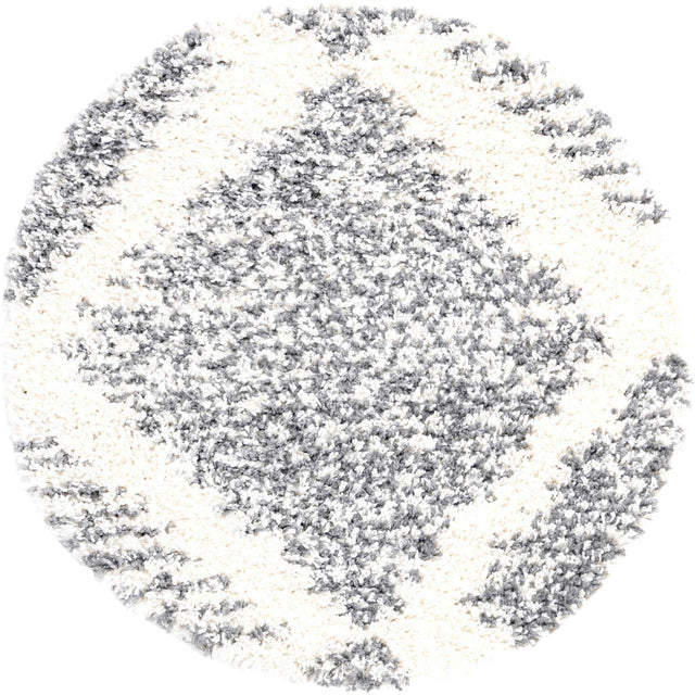 White 3' 3 x 3' 3 Serenity Shag Round Area Rug Thick Soft Touch Fluffy & Plush Shaggy Pile