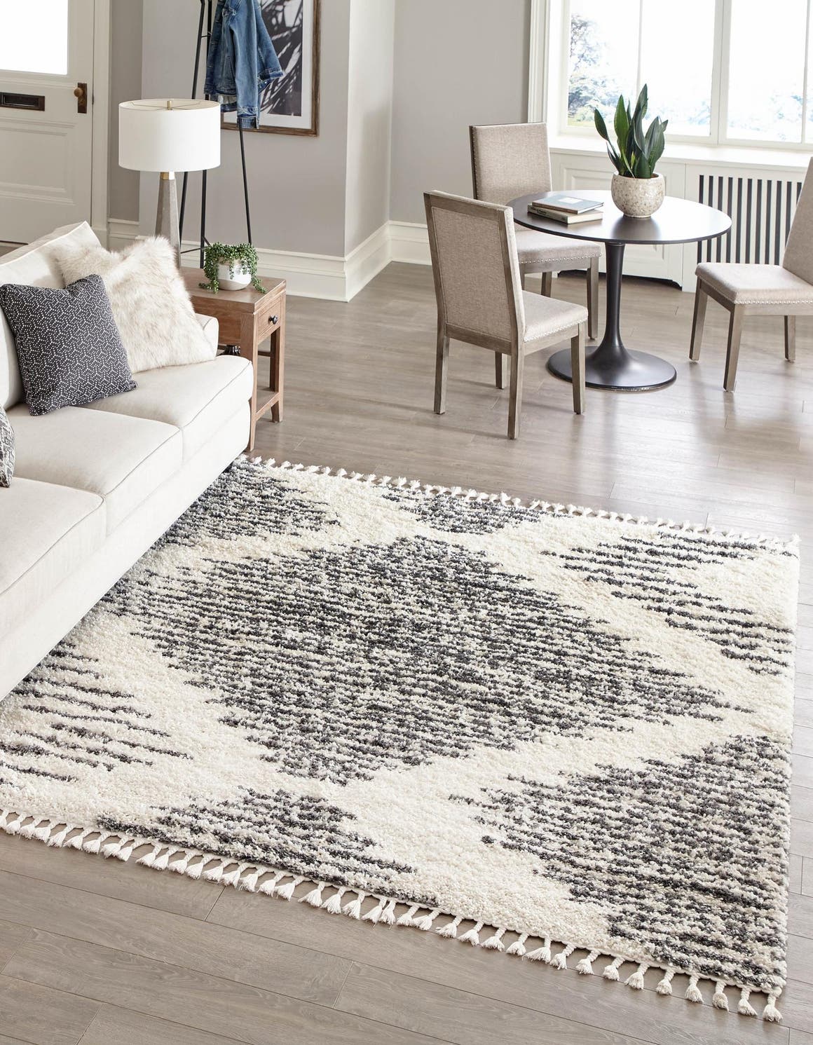 White 10' x 10' Serenity Shag Square Area Rug Thick Soft Touch Fluffy & Plush Shaggy Pile Carpet for Living Rooms, Kitchen, Bedrooms, Office, Dorms for Sale at Rug Engine