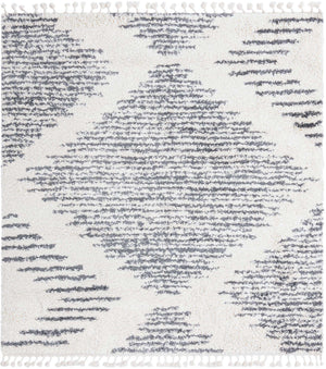 White 7' 10 x 7' 10 Serenity Shag Square Area Rug Thick Soft Touch Fluffy & Plush Shaggy Pile